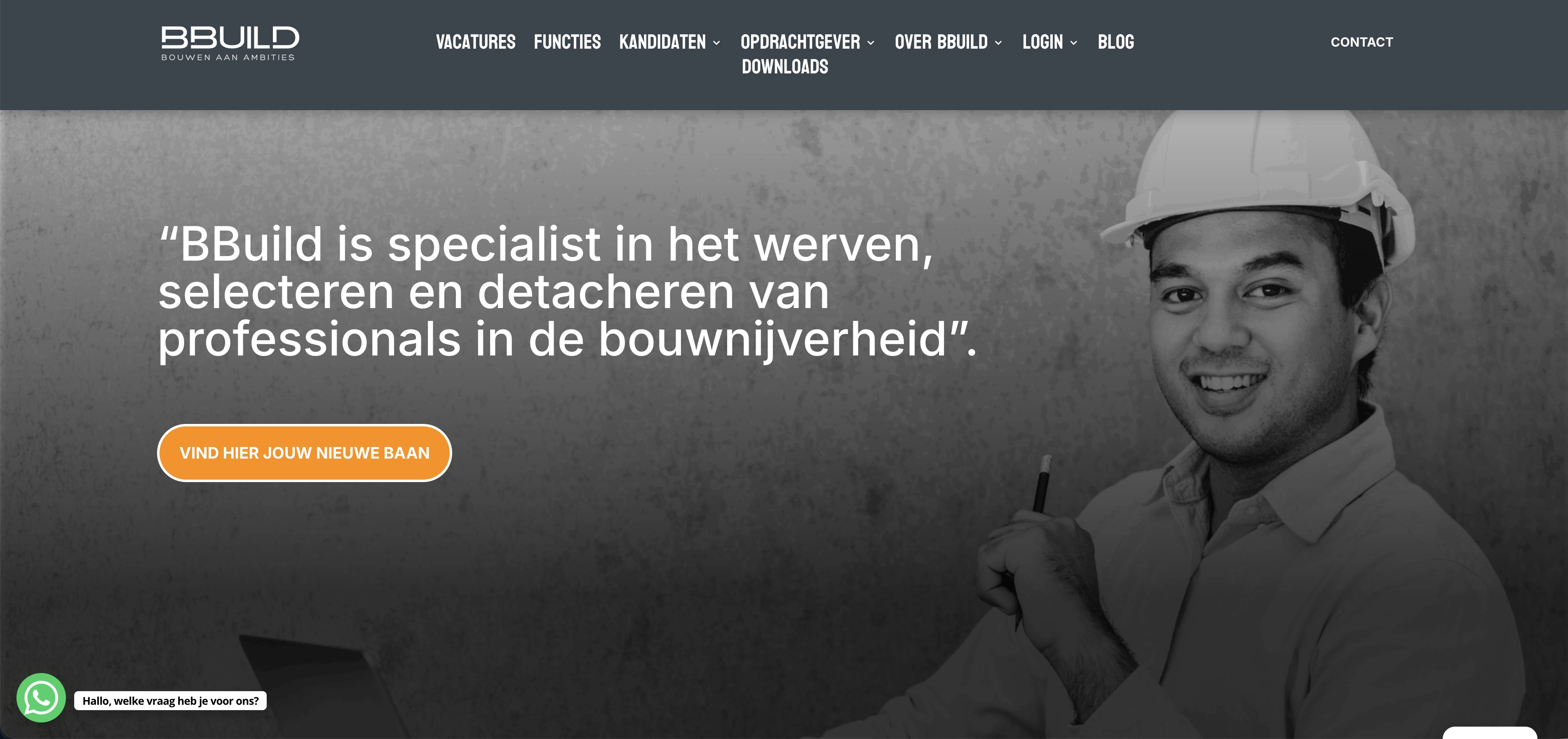 Website BBuild – uitzendbureau in Tilburg, gebouwd door VDV Software